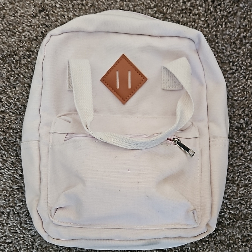 Cream Canvas Backpack